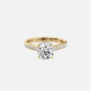  The Cameron Round Lab Diamond Ring 18k Yellow Gold 001