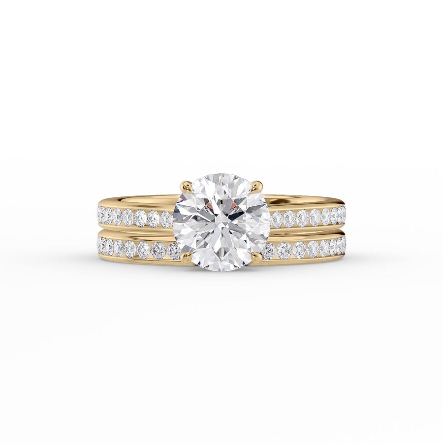  The Cameron Round Lab Diamond Ring 18k Yellow Gold 003