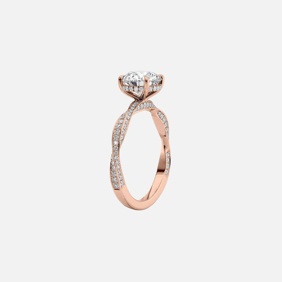  The Caroline Cushion Lab Diamond Ring 14k Rose Gold 002