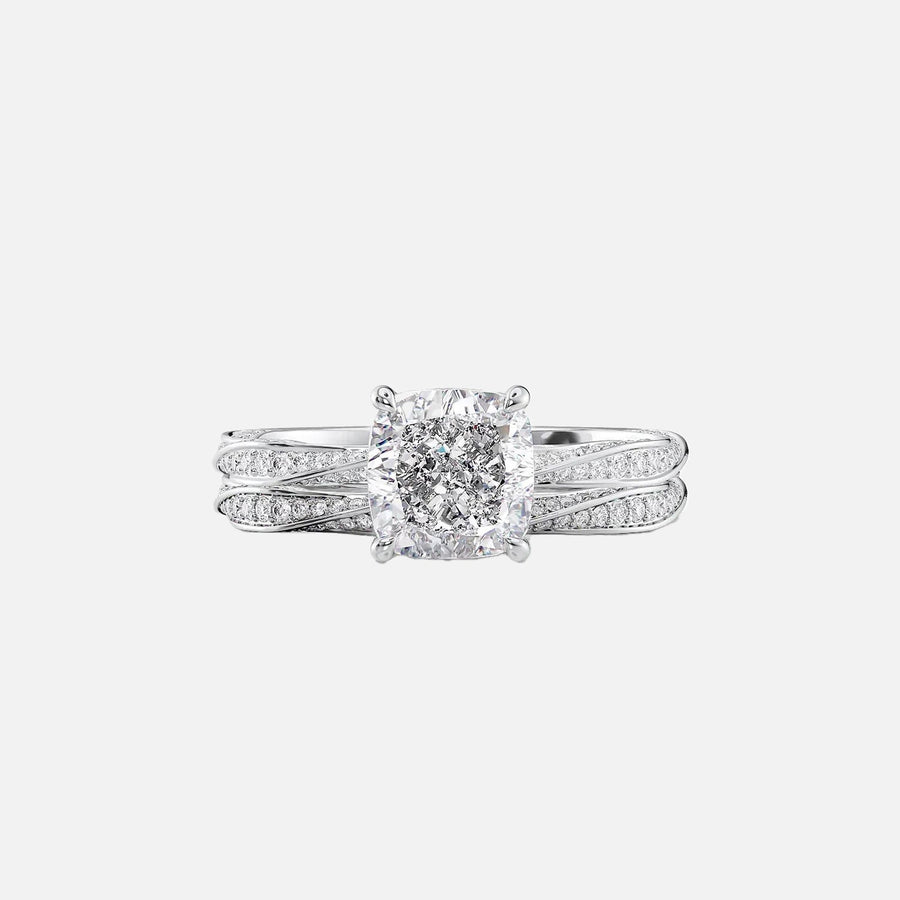  The Caroline Cushion Lab Diamond Ring 18k White Gold 003
