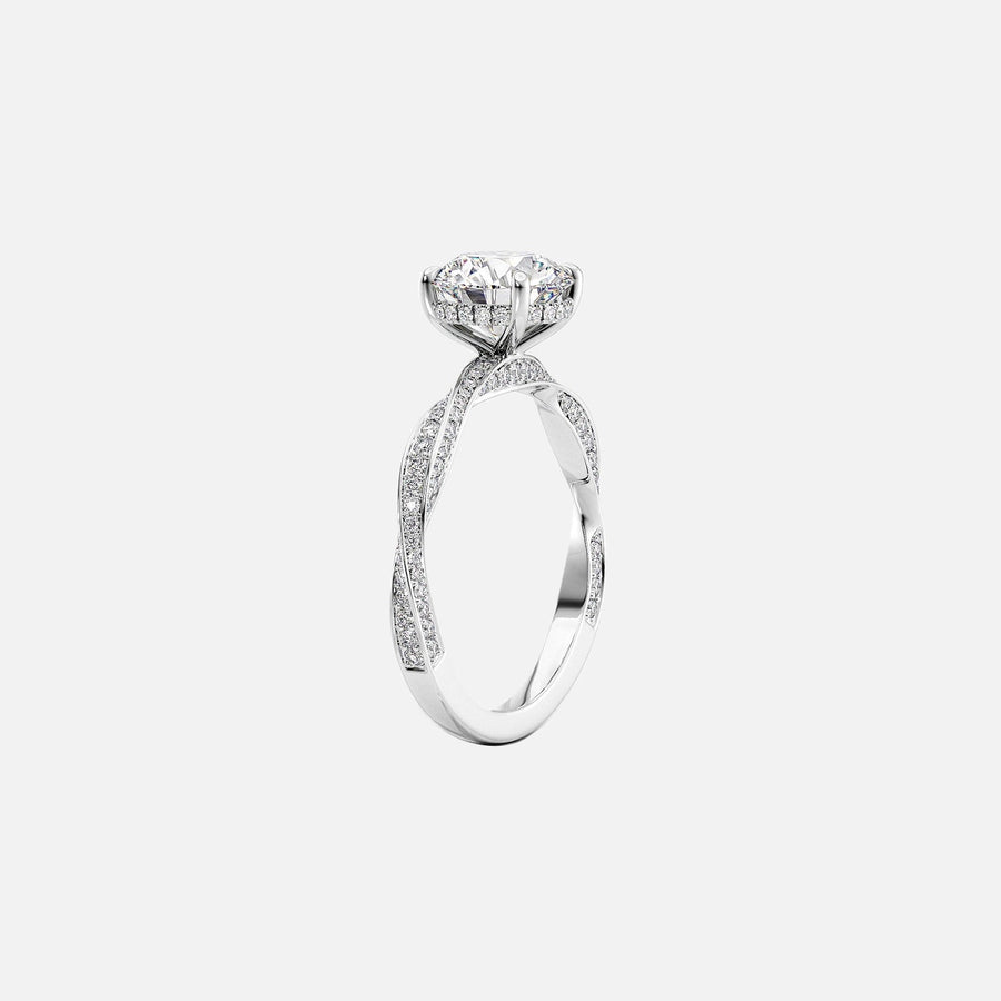  The Caroline Cushion Moissanite Ring 18k White Gold 002