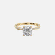  The Caroline Cushion Moissanite Ring 18k Yellow Gold 001
