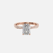  The Caroline Emerald Lab Diamond Ring 18k Rose Gold 001