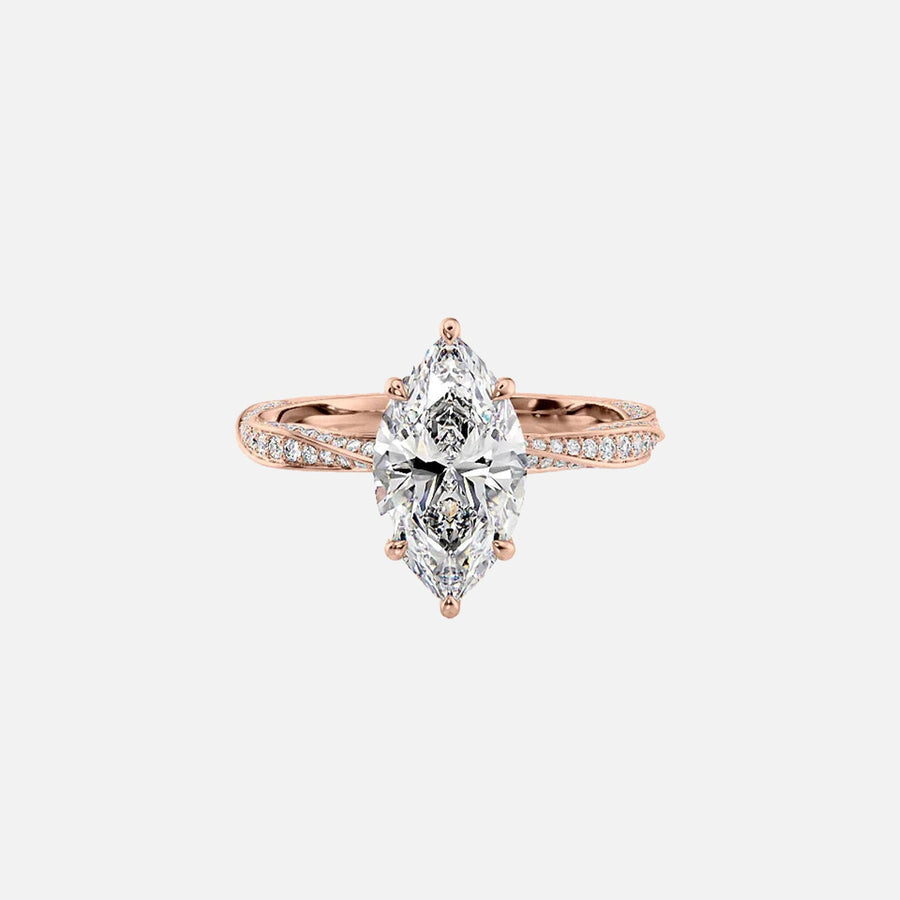  The Caroline Marquise Lab Diamond Ring 18k Rose Gold 001