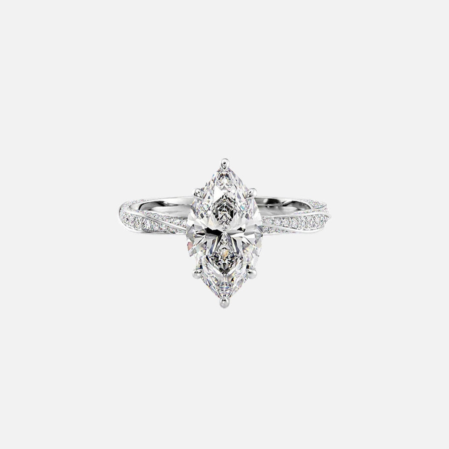  The Caroline Marquise Lab Diamond Ring 18k White Gold 001