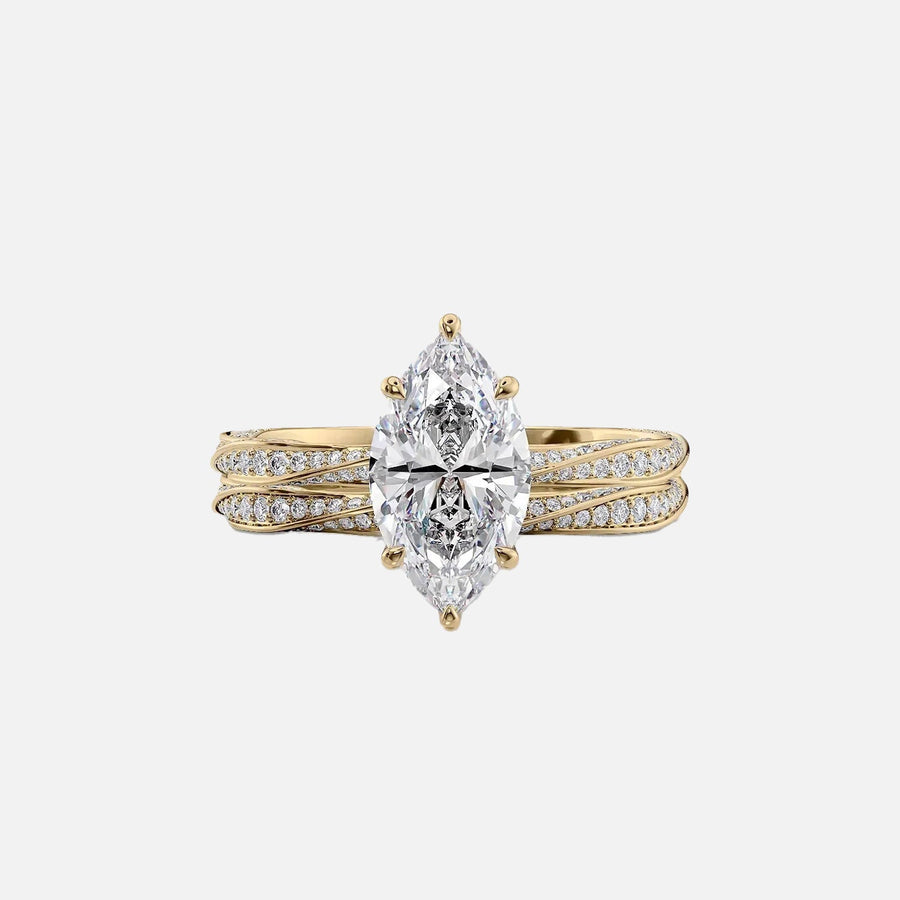  The Caroline Marquise Lab Diamond Ring 18k Yellow Gold 003