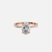  The Caroline Oval Moissanite Ring 14k Rose Gold 001