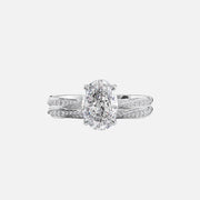  The Caroline Oval Moissanite Ring 14k White Gold 003