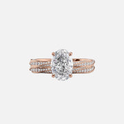  The Caroline Oval Moissanite Ring 18k Rose Gold 003