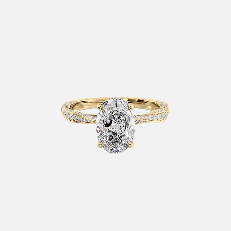  The Caroline Oval Moissanite Ring 18k Yellow Gold 001