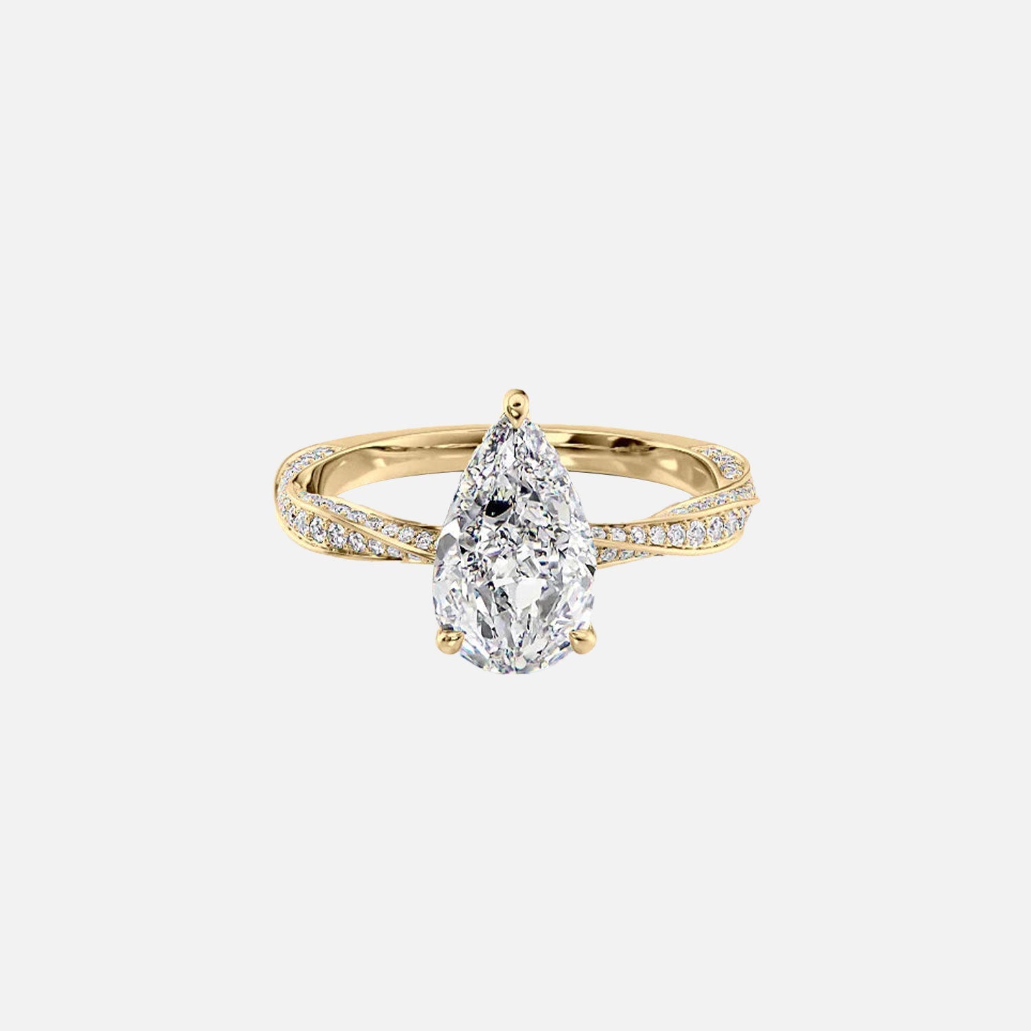 The Caroline Pear Lab Diamond Ring 14k Yellow Gold 001