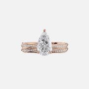  The Caroline Pear Moissanite Ring 14k Rose Gold 003
