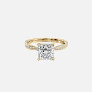 The Caroline Princess Moissanite Ring 14k Yellow Gold 001