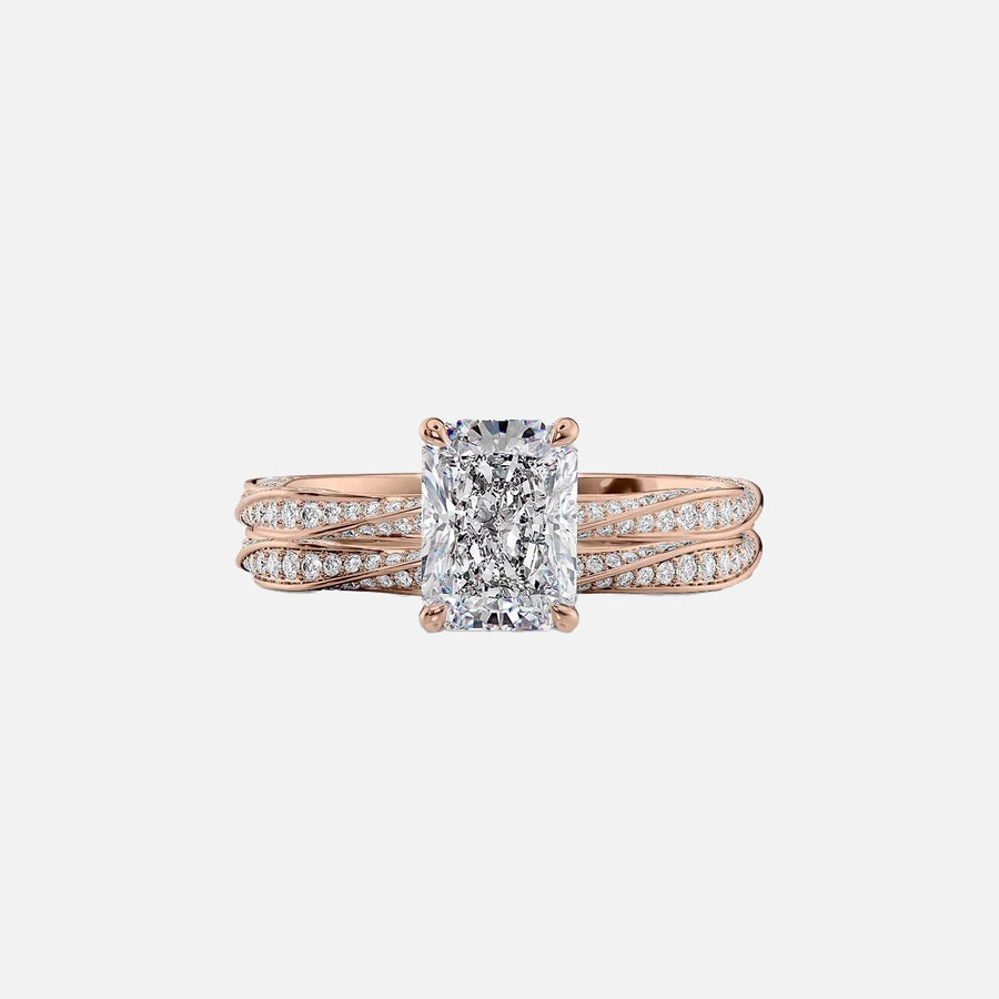  The Caroline Radiant Lab Diamond Ring 14k Rose Gold 003