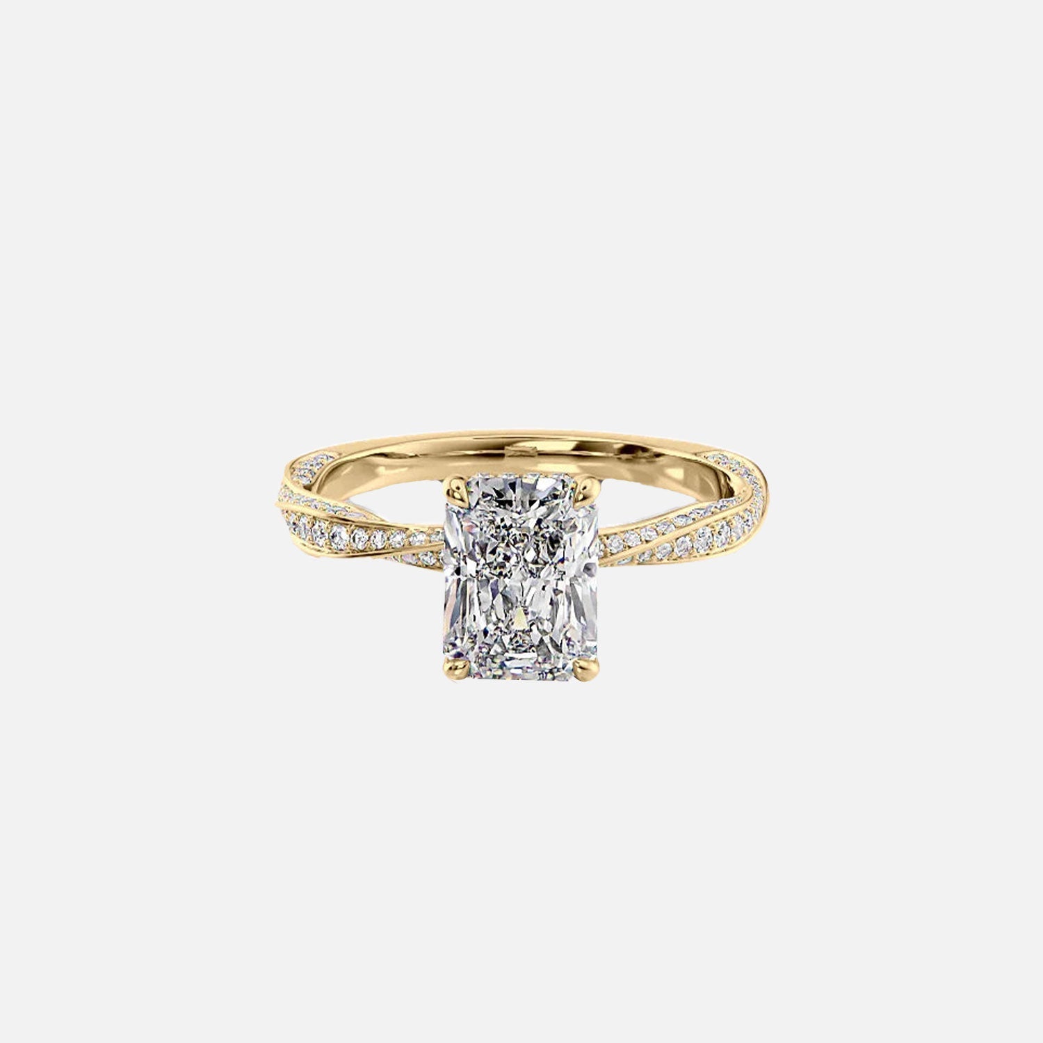 The Caroline Radiant Lab Diamond Ring 14k Yellow Gold 001
