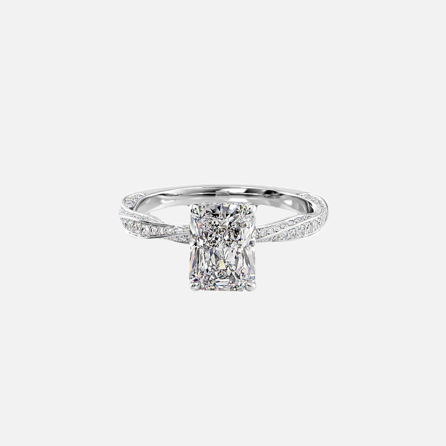  The Caroline Radiant Lab Diamond Ring 18k White Gold 001