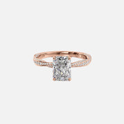  The Caroline Radiant Moissanite Ring 14k Rose Gold 001