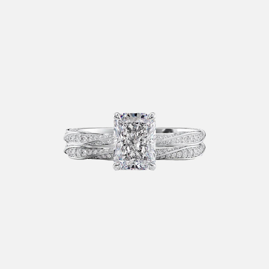  The Caroline Radiant Moissanite Ring 14k White Gold 003