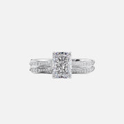  The Caroline Radiant Moissanite Ring 18k White Gold 003