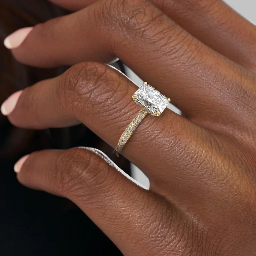  The Caroline Radiant Moissanite Ring 18k Yellow Gold 006 Final