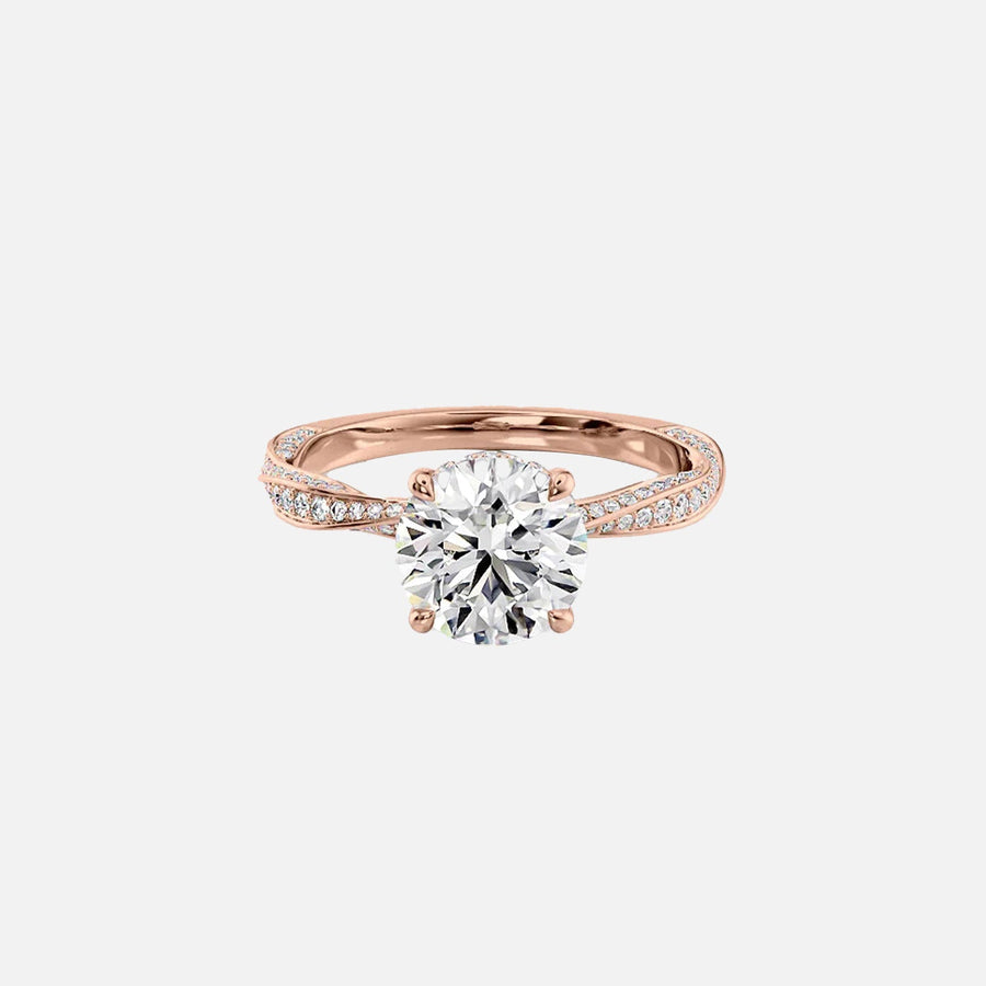  The Caroline Round Lab Diamond Ring 14k Rose Gold 001