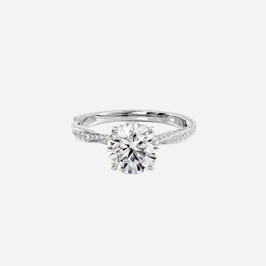  The Caroline Round Lab Diamond Ring 18k White Gold 001