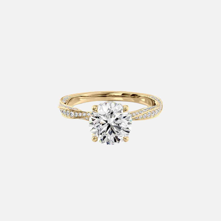  The Caroline Round Lab Diamond Ring 18k Yellow Gold 001