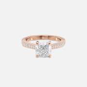  The Catherine Cushion Lab Diamond Ring 14k Rose Gold 001