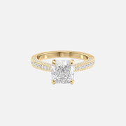  The Catherine Cushion Lab Diamond Ring 18k Yellow Gold 001