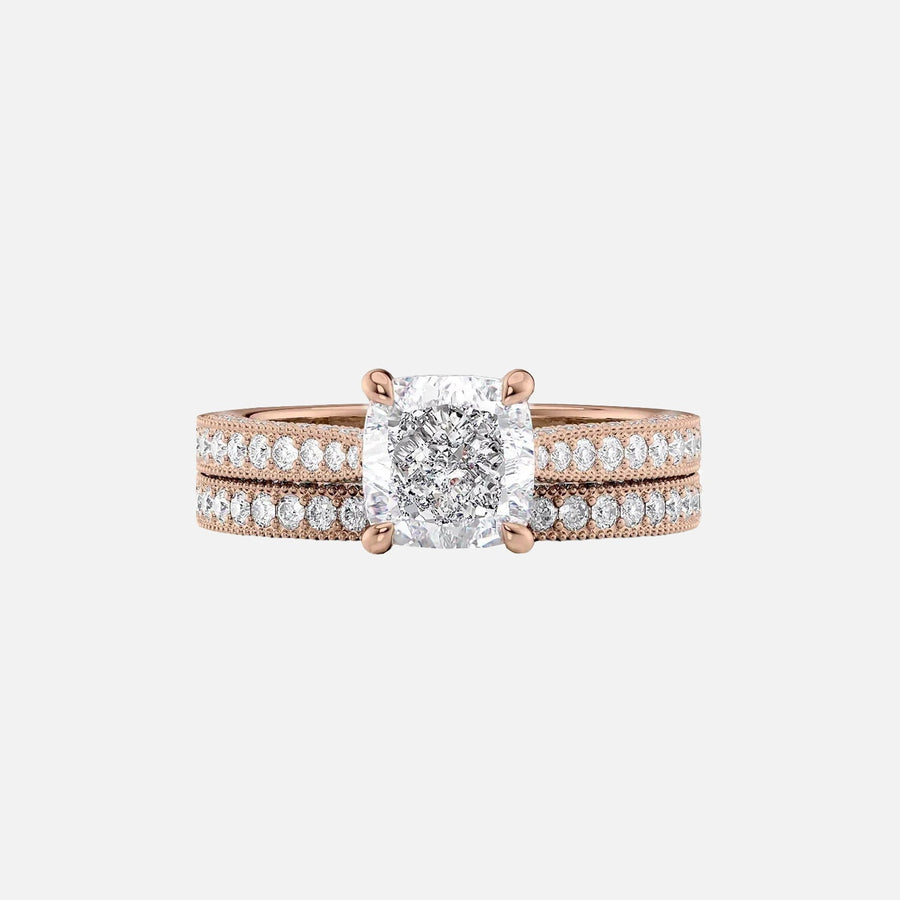 The Catherine Cushion Moissanite Ring 18k Rose Gold 003
