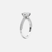  The Catherine Cushion Moissanite Ring 18k White Gold 002