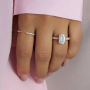  The Catherine Emerald Lab Diamond Ring 14k Rose Gold 004