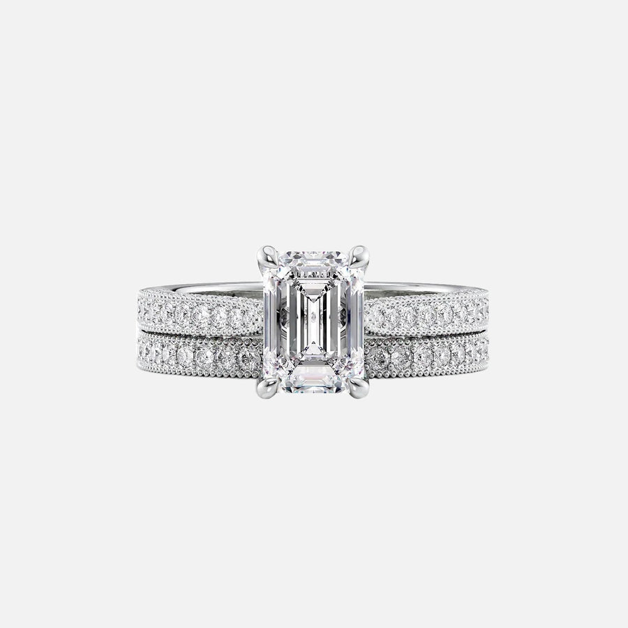  The Catherine Emerald Lab Diamond Ring 14k White Gold 003