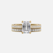  The Catherine Emerald Lab Diamond Ring 14k Yellow Gold 003