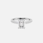  The Catherine Emerald Moissanite Ring 18k White Gold 001
