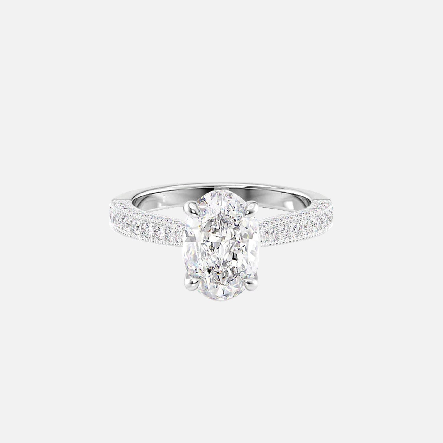  The Catherine Oval Lab Diamond Ring 14k White Gold 001