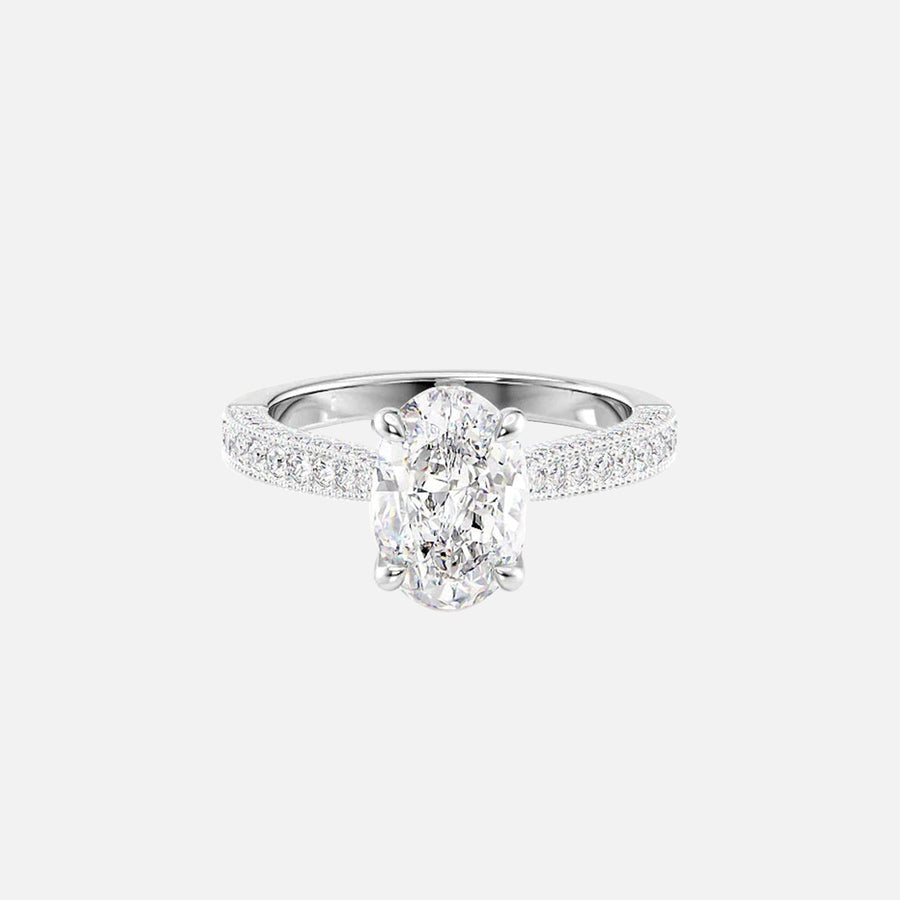  The Catherine Oval Lab Diamond Ring 14k White Gold 001