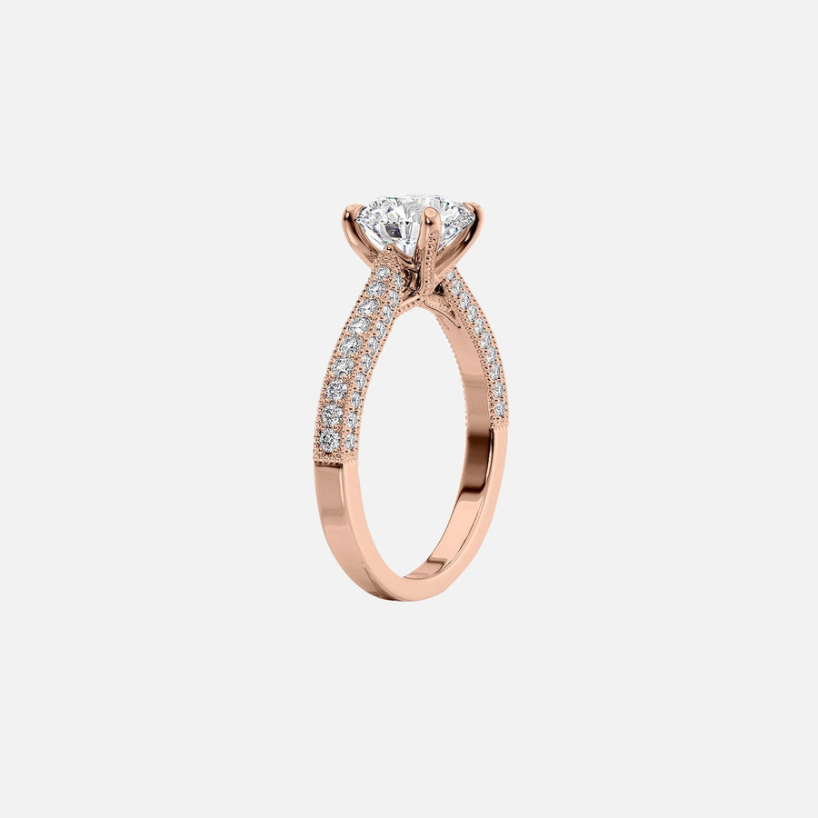  The Catherine Oval Moissanite Ring 14k Rose Gold 002