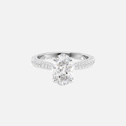  The Catherine Oval Moissanite Ring 14k White Gold 001