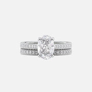  The Catherine Oval Moissanite Ring 14k White Gold 003