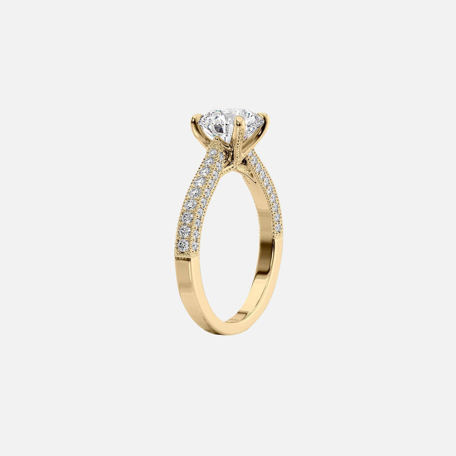  The Catherine Oval Moissanite Ring 14k Yellow Gold 002