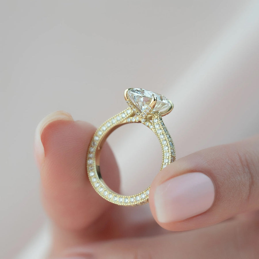  The Catherine Oval Moissanite Ring 14k Yellow Gold 006 Final