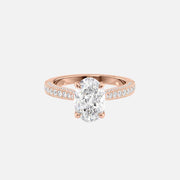 The Catherine Oval Moissanite Ring 18k Rose Gold 001