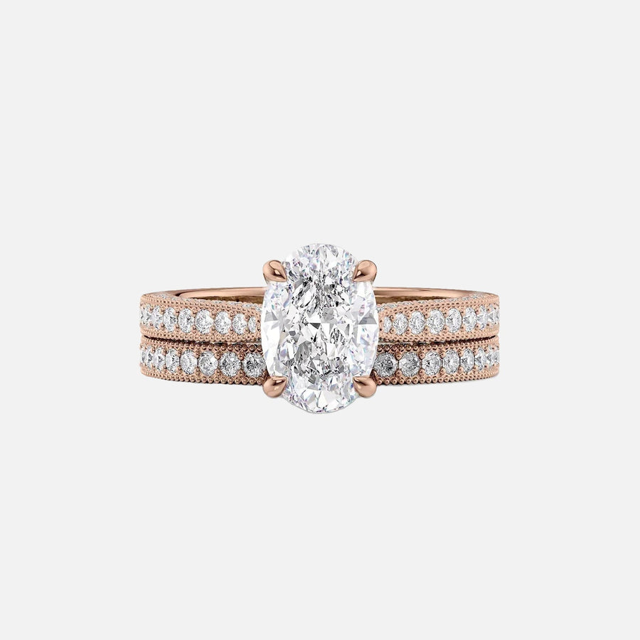  The Catherine Oval Moissanite Ring 18k Rose Gold 003