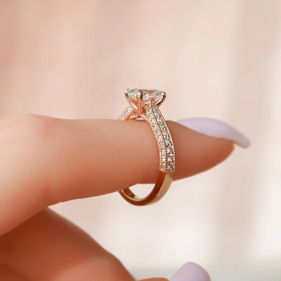  The Catherine Oval Moissanite Ring 18k Rose Gold 005 Final