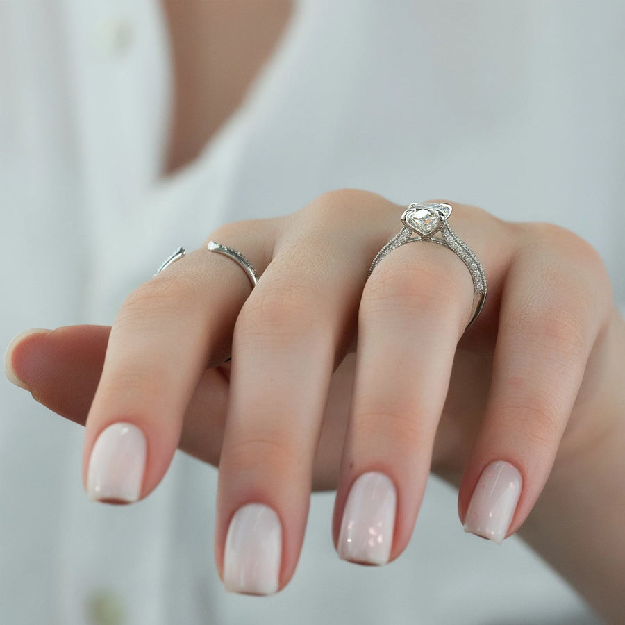  The Catherine Oval Moissanite Ring 18k White Gold 006 Final
