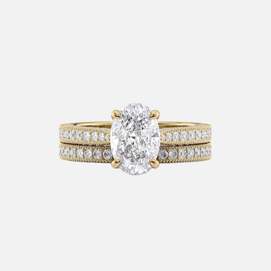  The Catherine Oval Moissanite Ring 18k Yellow Gold 003