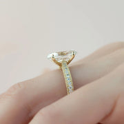  The Catherine Oval Moissanite Ring 18k Yellow Gold 005