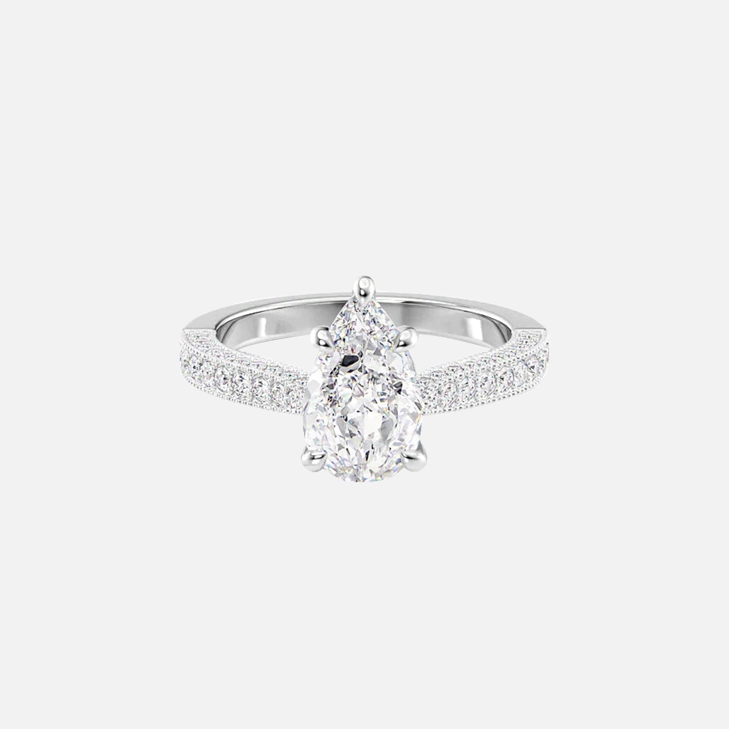  The Catherine Pear Lab Diamond Ring 14k White Gold 001