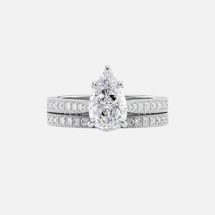  The Catherine Pear Lab Diamond Ring 14k White Gold 003